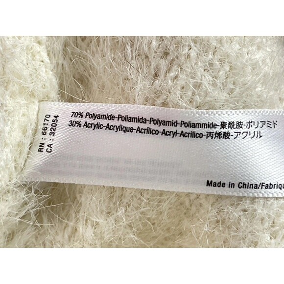 Sleeping On Snow Women OS Cozy Nights Fuzzy Kimono Cardigan Eyelash Knit Ivory - Picture 9 of 11